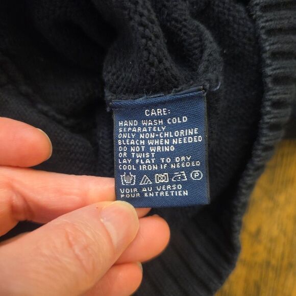 RALPH LAUREN Golf VTG Women’s M Navy Blue Full Zip Sweater Jacket Preppy Classic - Picture 6 of 6